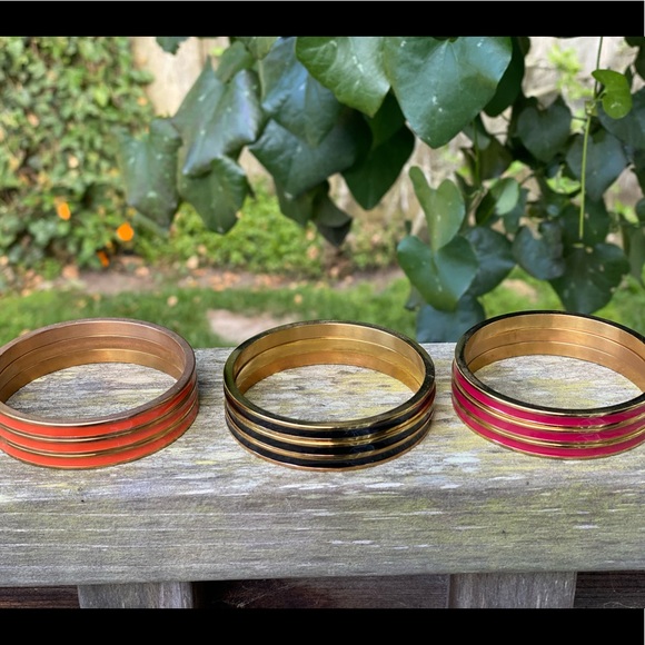 Colorful stackable gold bracelets - Picture 2 of 4